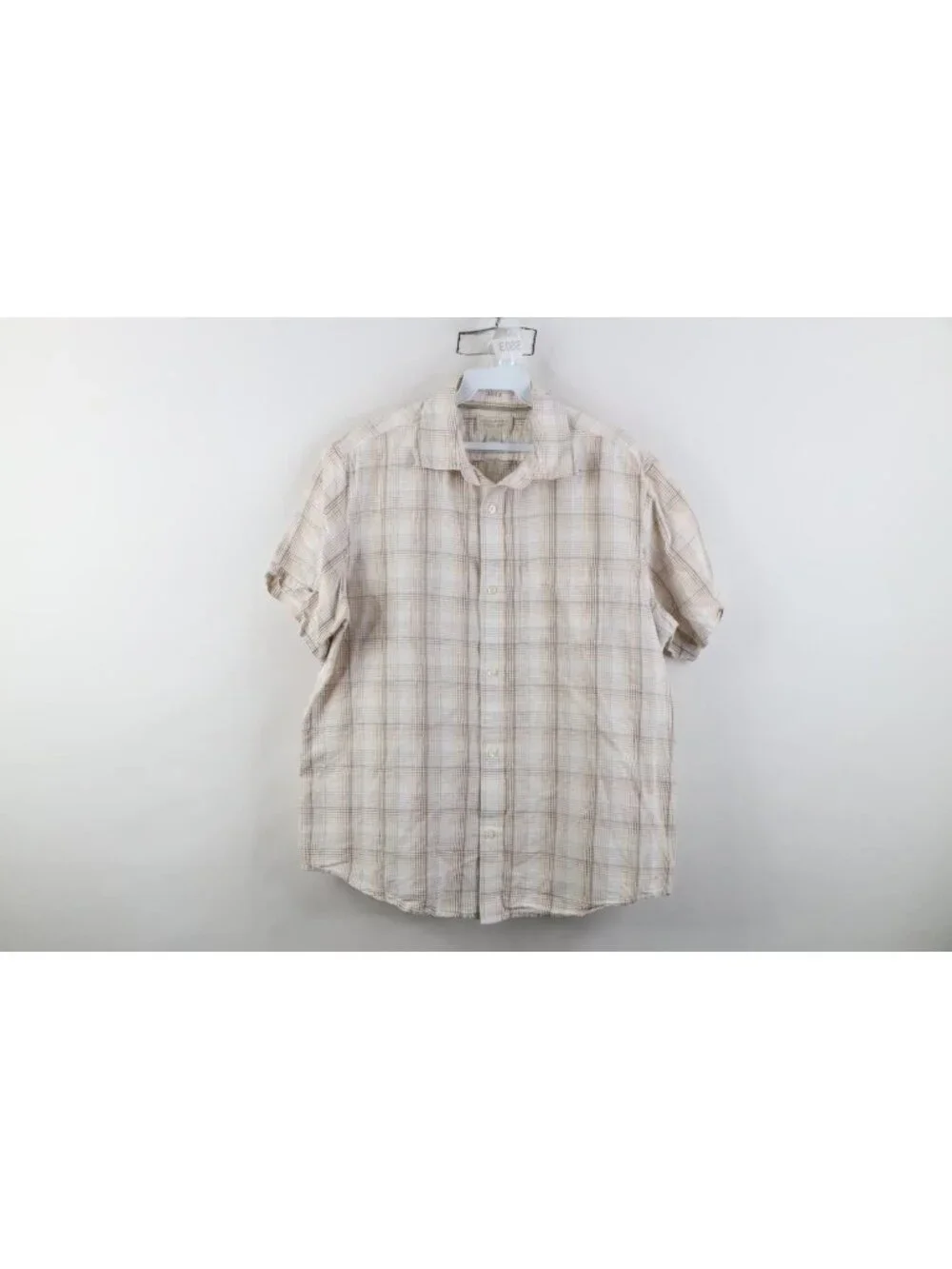 Vtg Y2K 2007 Banana Republic Mens Large Linen Blend Short Sleeve Button Shirt